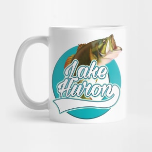 Lake Huron USA fishing logo Mug